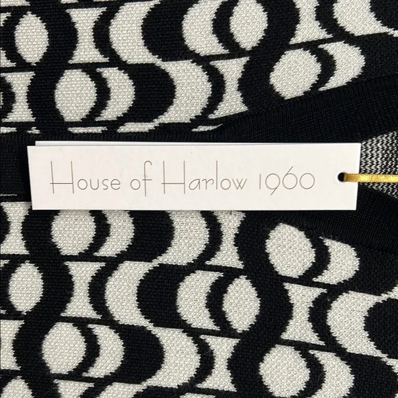 ✨House of Harlow 1960 Black and White Geometric Sheath Dress 👗 - Picture 2 of 13